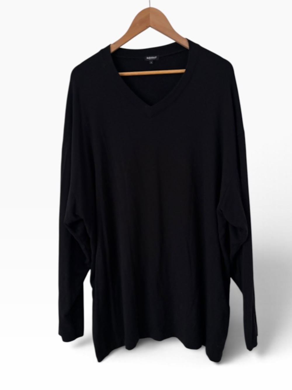 Bleusalt The Oversized Long Sleeve V-Neck Top - Picture 3 of 5